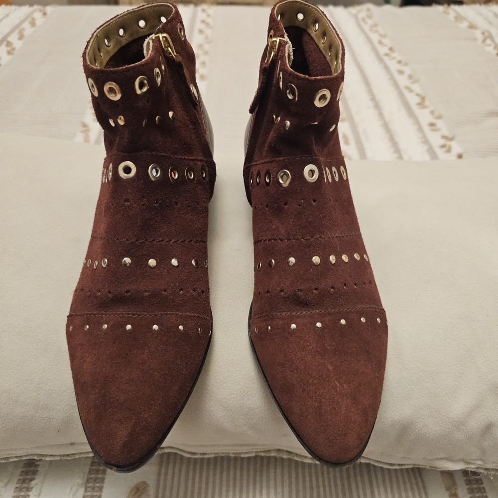 Geox Ankle Boots in Rich Brown with Gold Accents Size 7 EU 37/38 (narrow fitted)